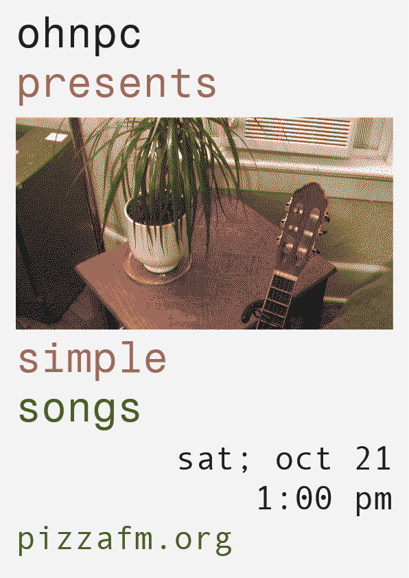 ohnpc presents simple songs radio show poster